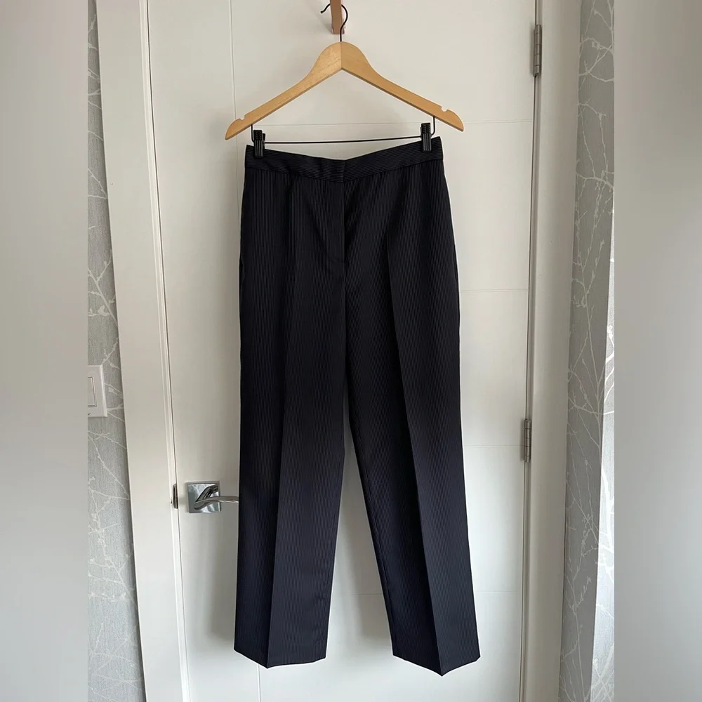 Massimo Dutti Women's Navy Pinstripe Trousers😍😍😍 - Picture 3 of 11